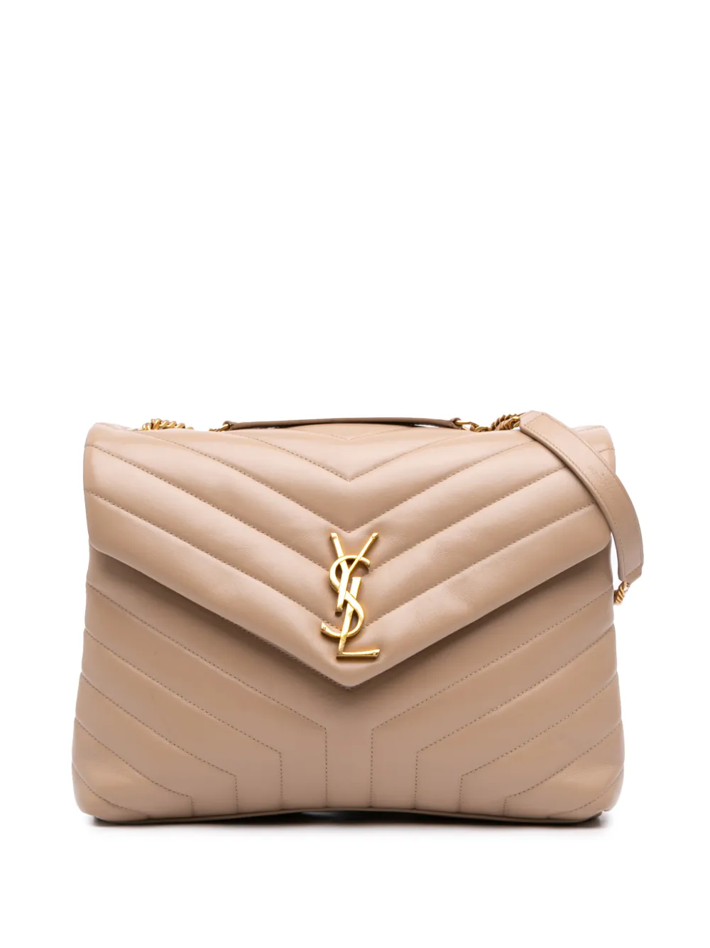 Saint Laurent Pre-Owned 2022 Medium Matelasse Calfskin Monogram LouLou shoulder bag - Nude
