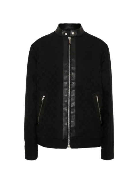 Gucci Kids GG-jacquard leather-trim bomber jacket