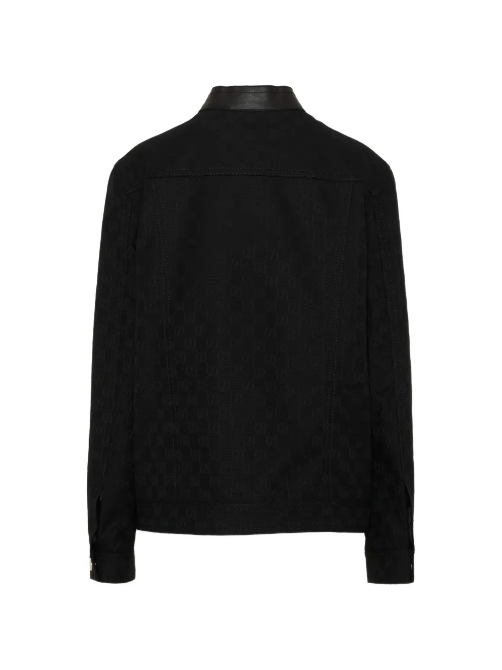 Gucci Kids Bomberjack met leren afwerking en GG-jacquard Zwart