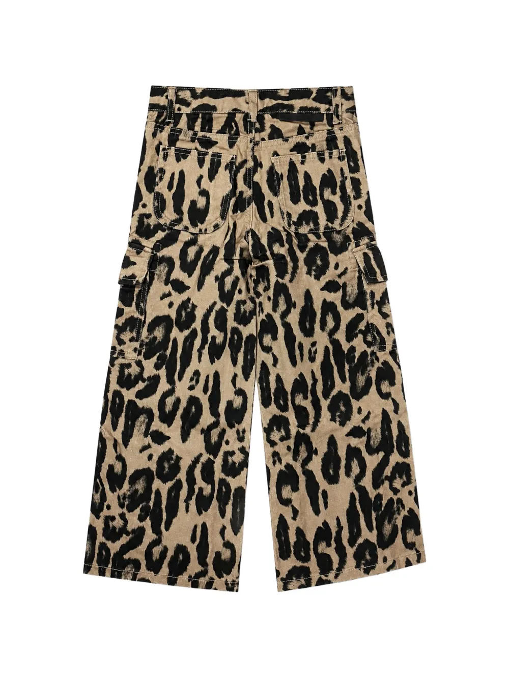 Stella McCartney Kids leopard-print zip-detail cargo pants Beige