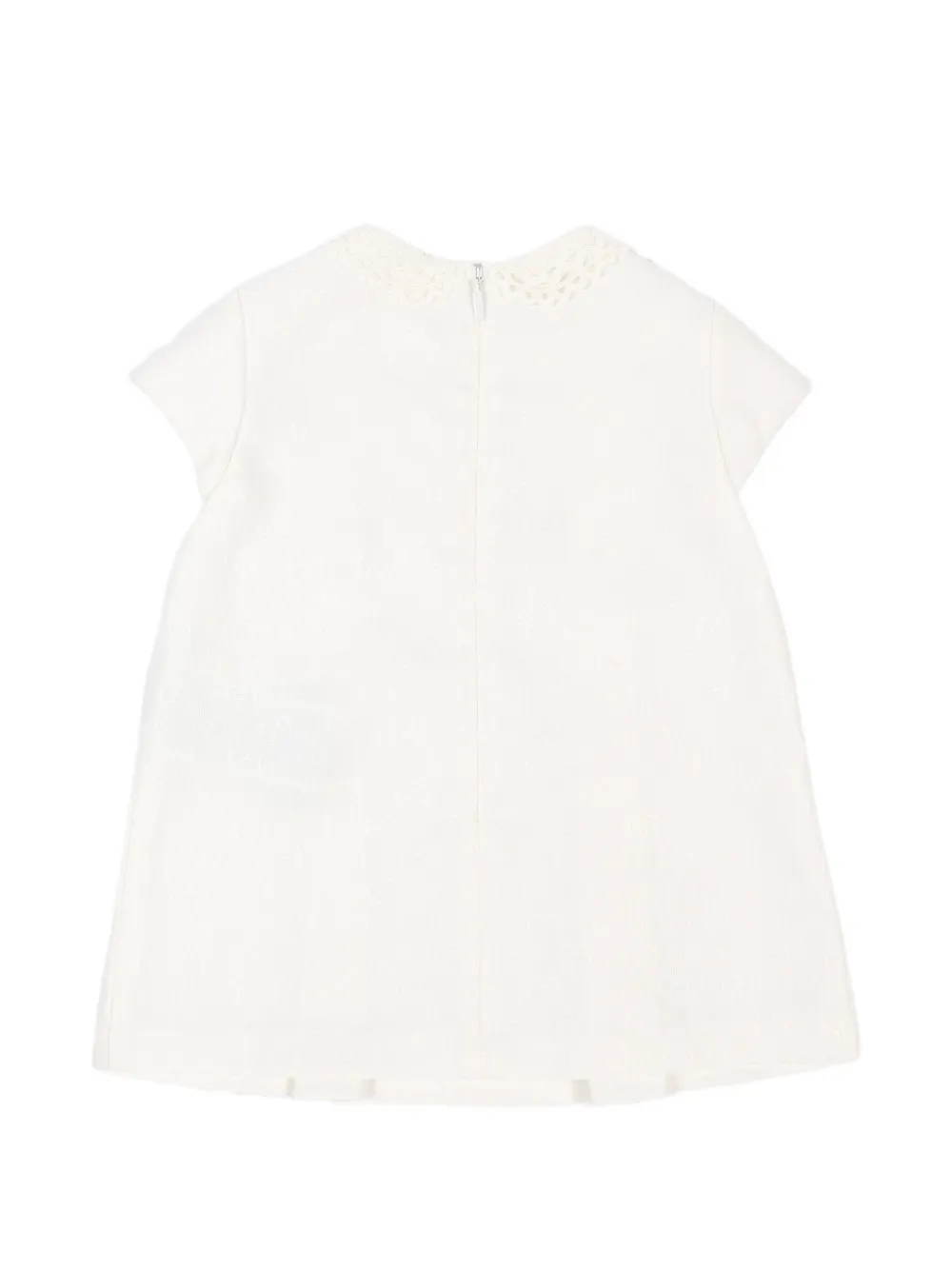 Gucci Kids Jurk met kanten kraag en GG-jacquard Wit
