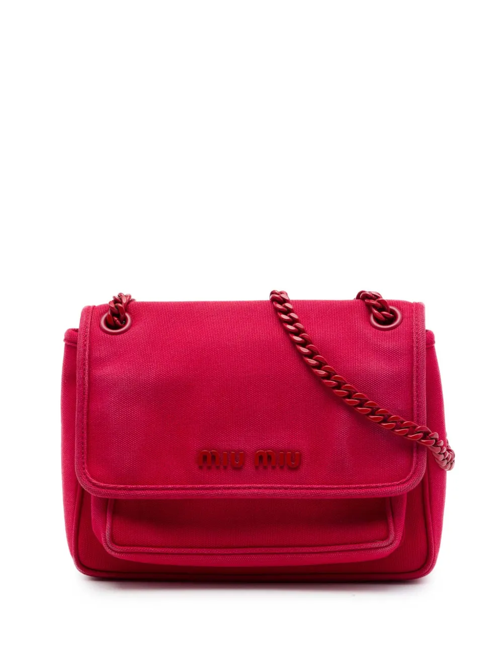 Miu Miu Pre-Owned 2010-2026 Canvas Canapa Chain Flap crossbody bag - Rosa