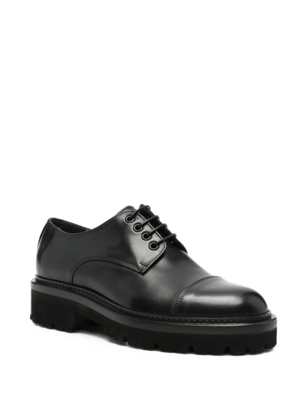Corneliani cap-toe chunky-sole lace-up shoes Zwart