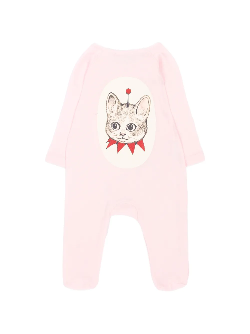 Gucci Kids Katoenen romperset met katten-print Roze