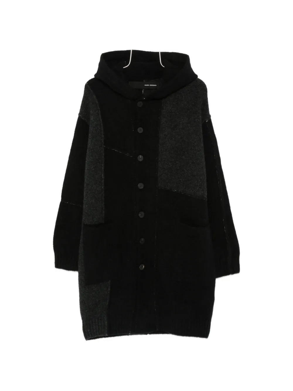 Isabel Benenato hooded long cardigan - Nero
