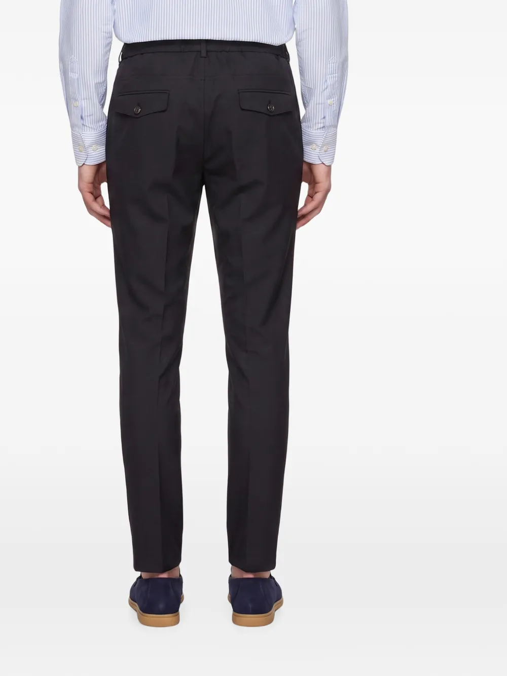 Eleventy drawstring pleated trousers Blauw