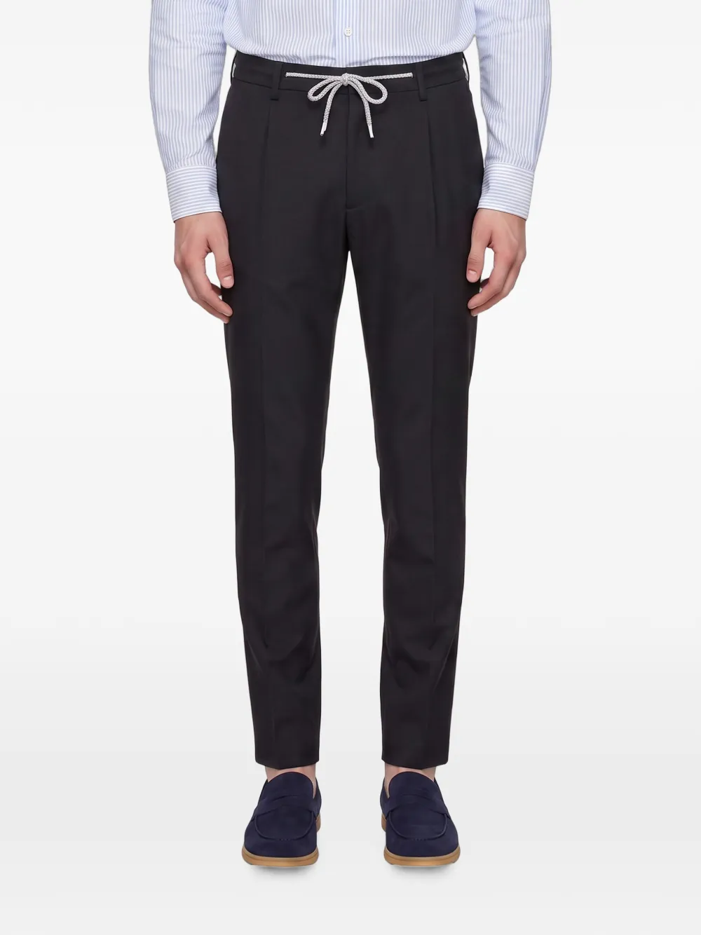Eleventy drawstring pleated trousers Blauw