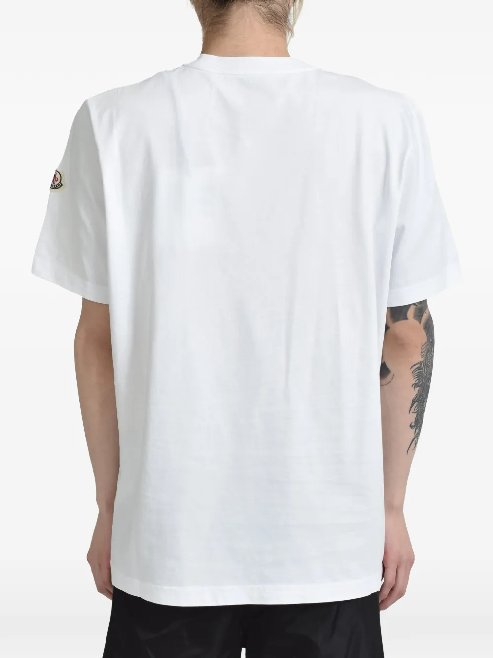 Moncler Katoenen T-shirt met logoprint Wit