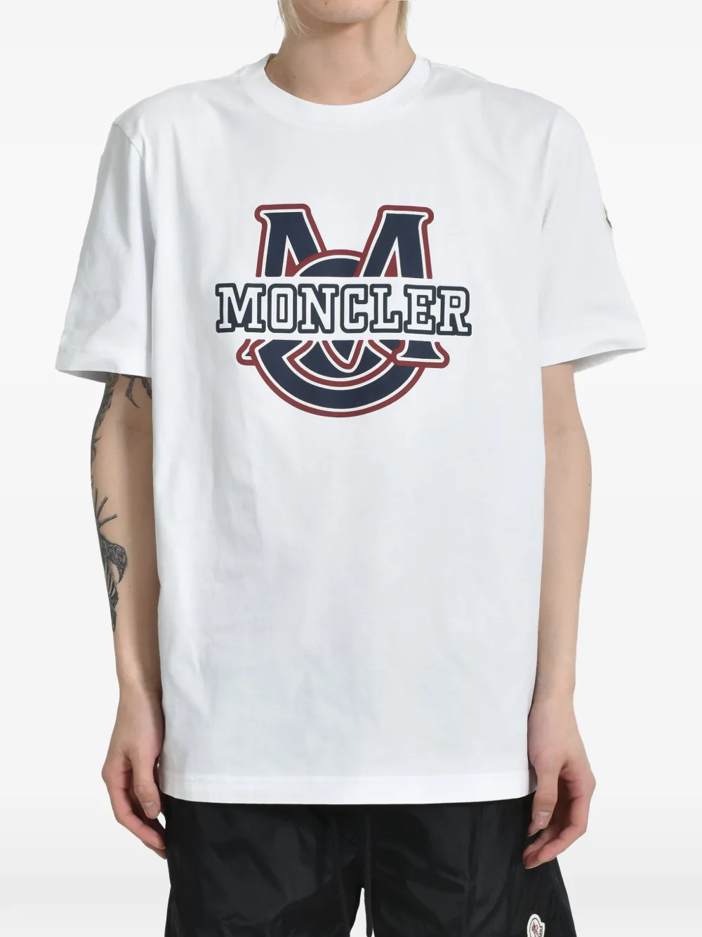 Moncler Katoenen T-shirt met logoprint Wit