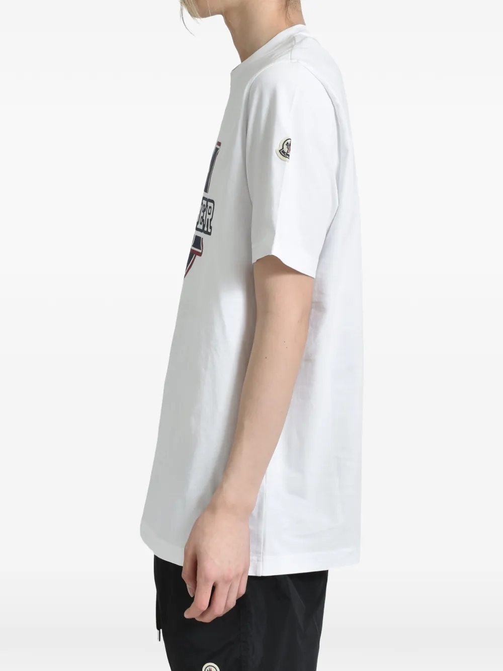 Moncler Katoenen T-shirt met logoprint Wit