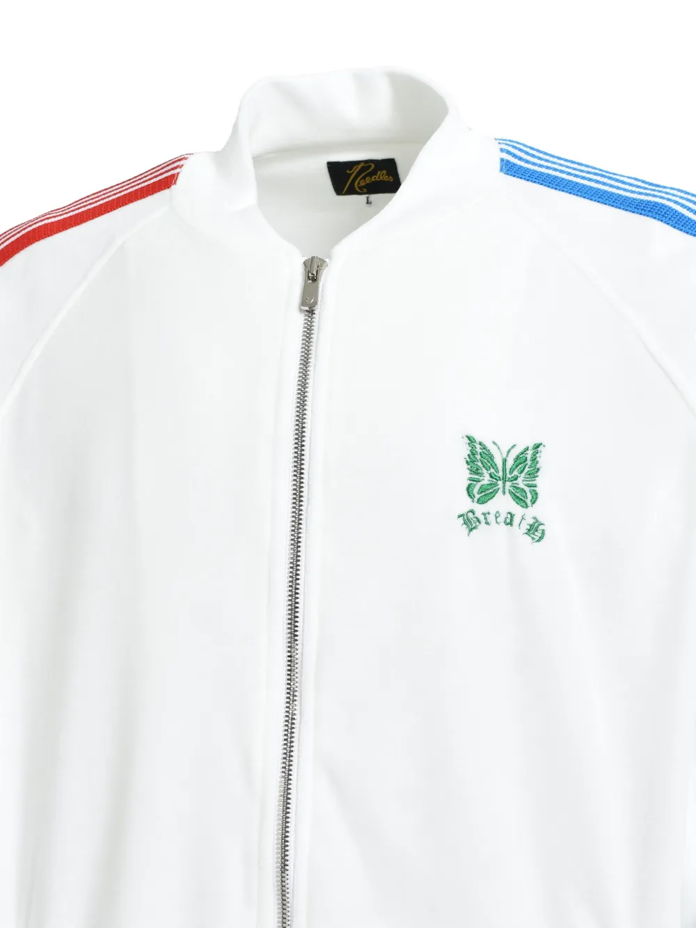 BREATH × Needles fluwelen trainingsjack met streepdetail Wit