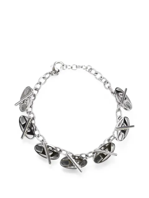 Diesel D charm-embellished chain bracelet