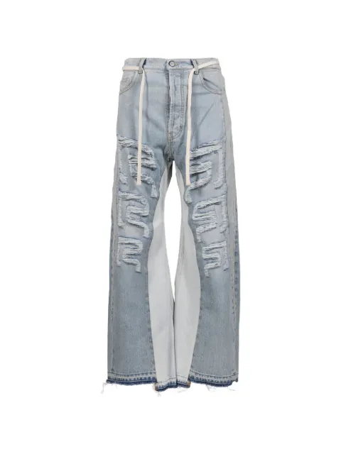 RRR123 distressed patchwork jeans