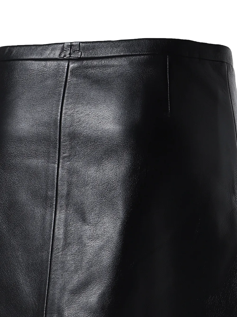 Courrèges tailored leather mini skirt Zwart