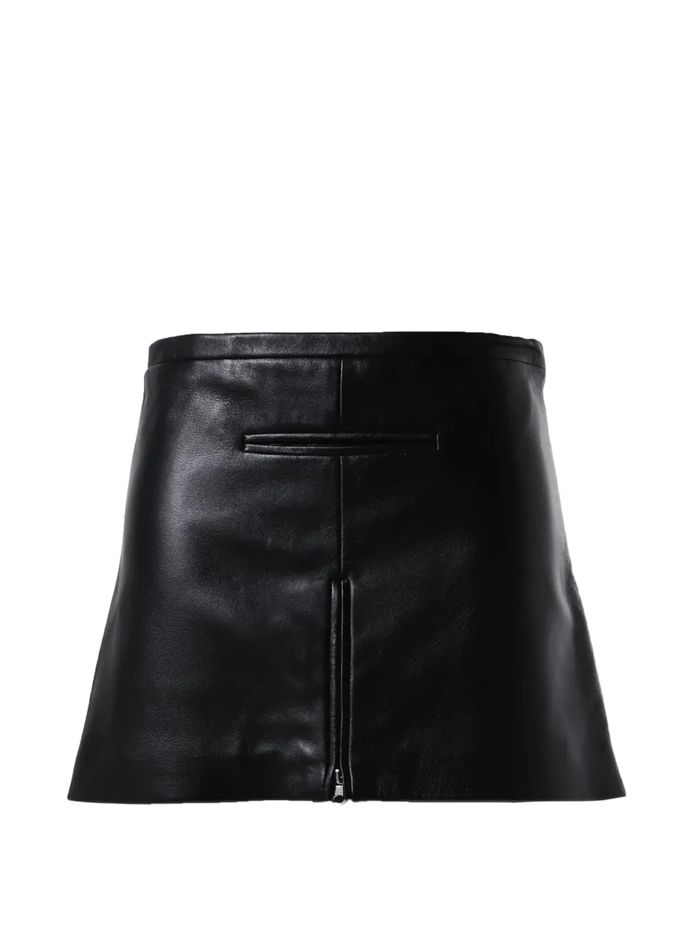 Courrèges tailored leather mini skirt - Nero