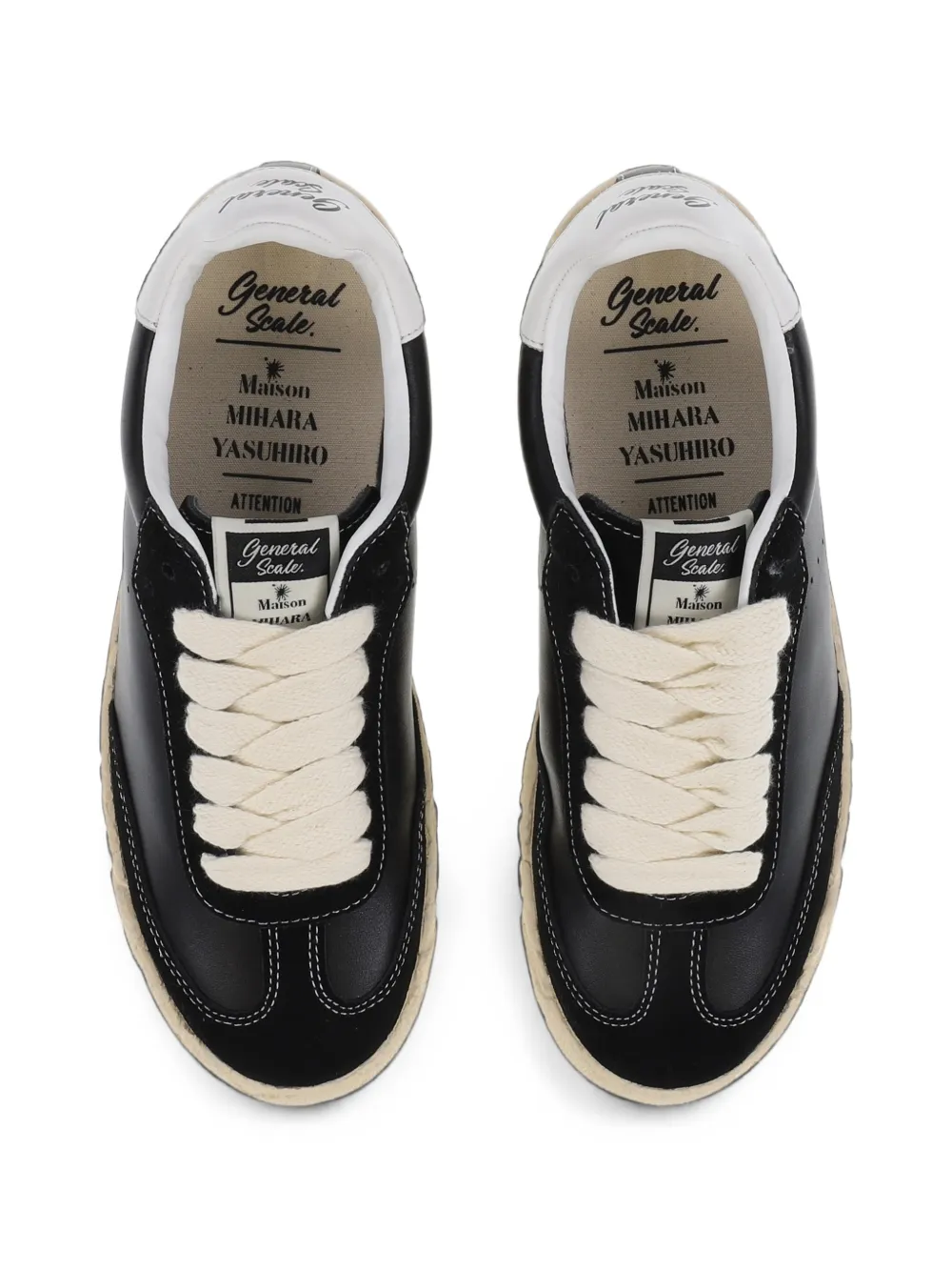 Maison MIHARA YASUHIRO Rhone leather sneakers Zwart