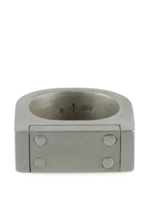 Maison Margiela Four Stitches double-signet Ring | Silver | FARFETCH