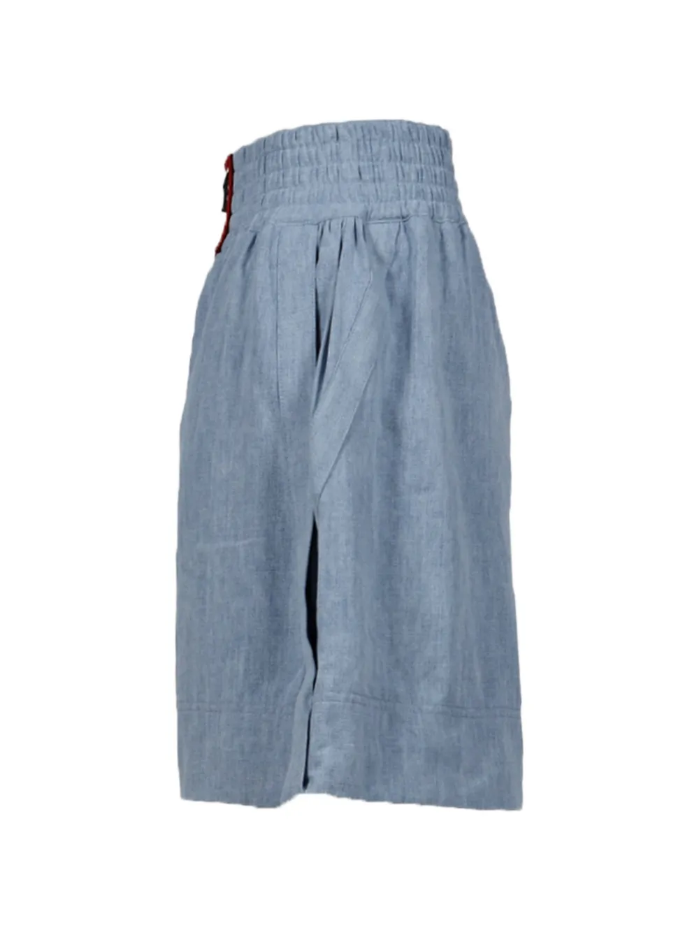 Rabanne logo-patch bermuda shorts - Blu