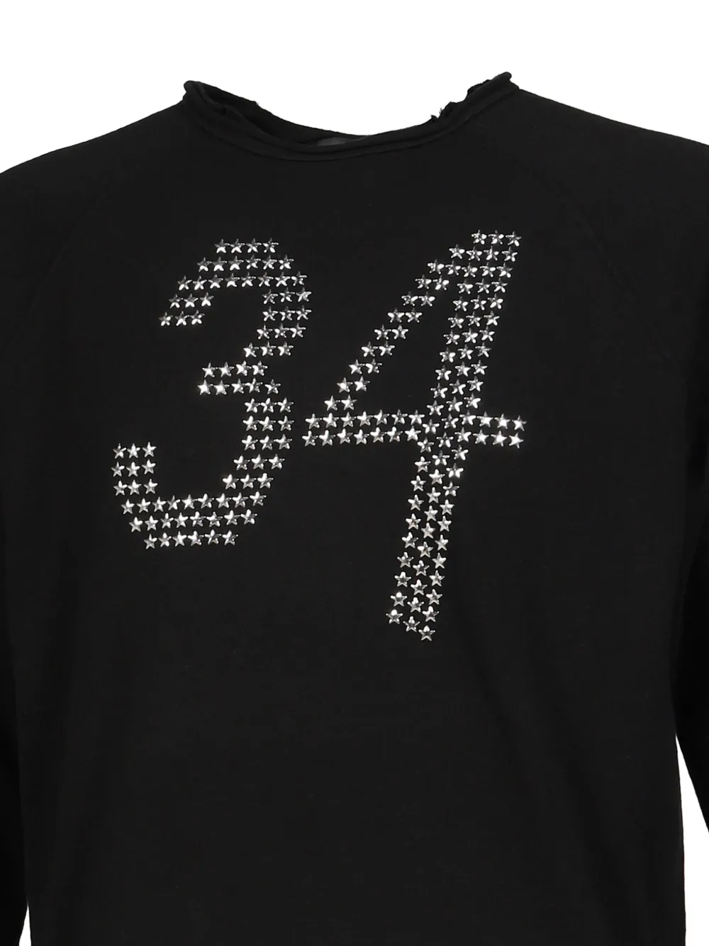 AMBUSH Gerafeld T-shirt met lange mouwen en sterpatroon Zwart