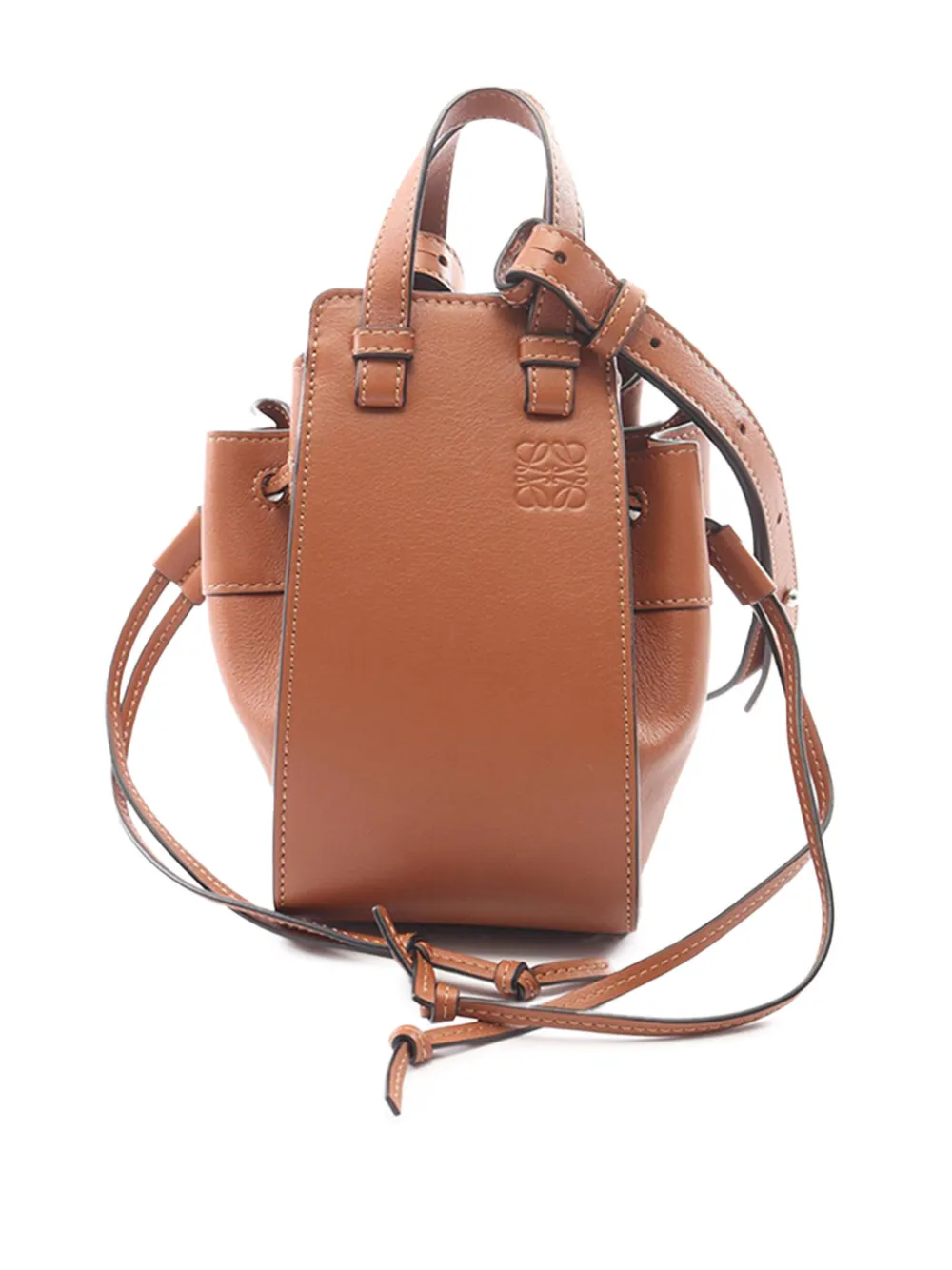 Loewe Pre-Owned 2010-2026 Mini Leather Drawstring Hammock Bag satchel - Braun