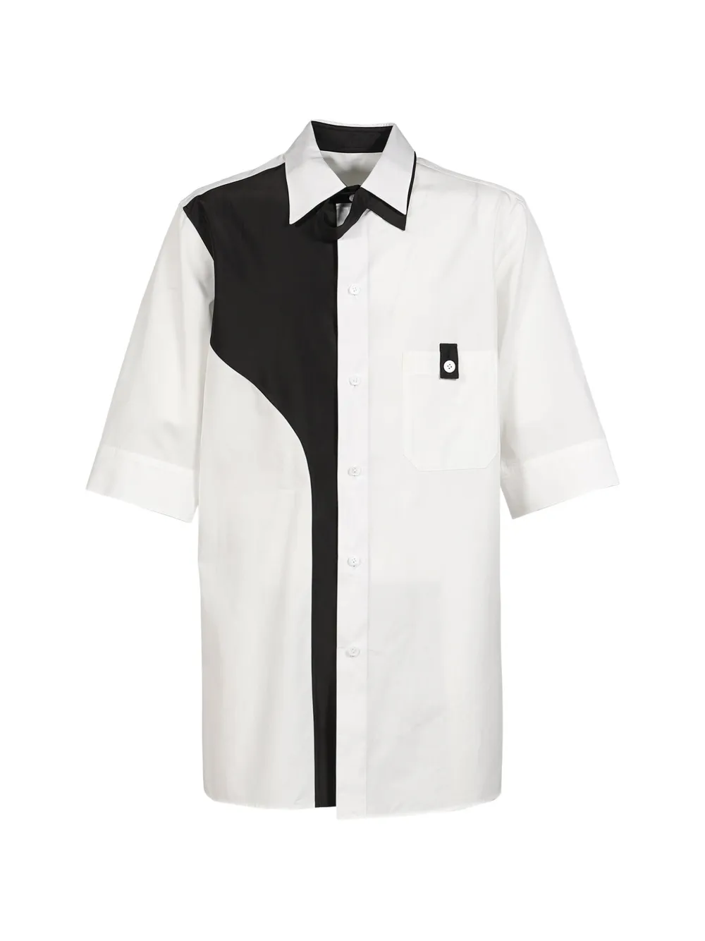 Yohji Yamamoto two-tone short-sleeved shirt - Weiß
