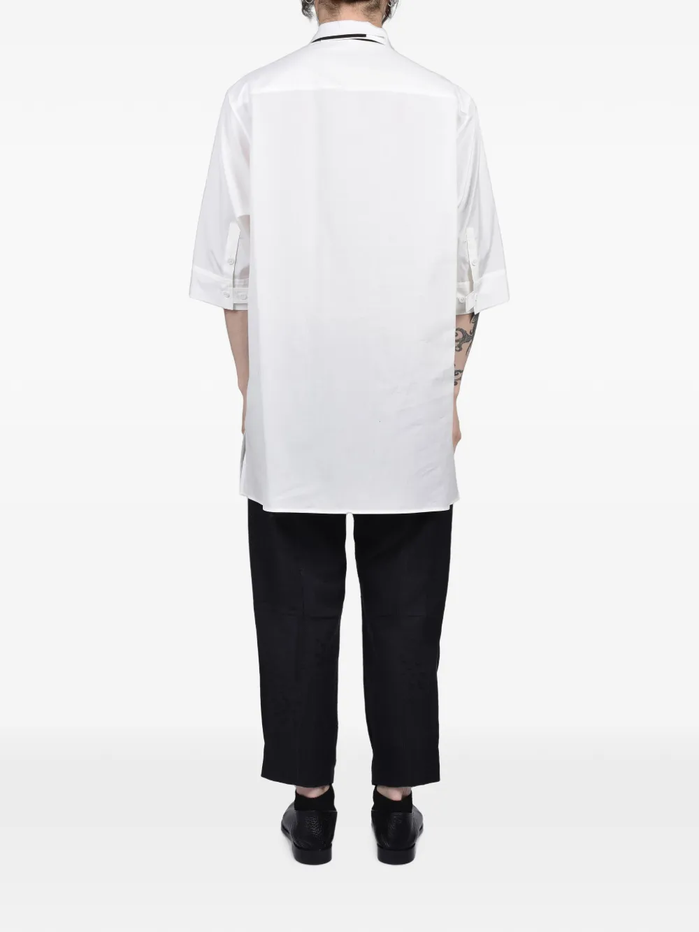 Yohji Yamamoto Tweekleurig overhemd Wit