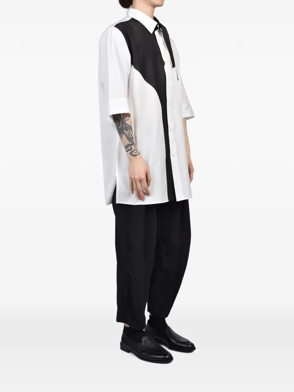 Yohji Yamamoto Tweekleurig overhemd Wit