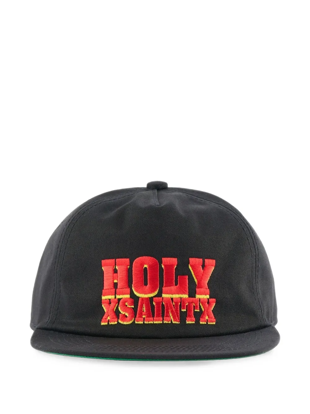 SAINT MXXXXXX Holy embroidered snapback cap - Nero