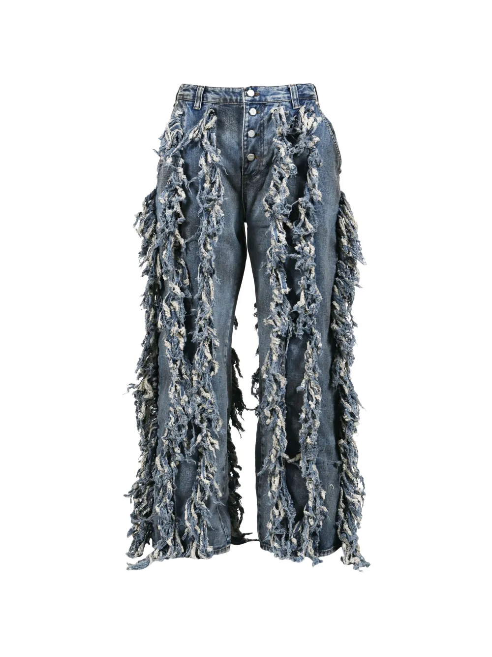 THUG CLUB Jeans Angels con frange - Blu