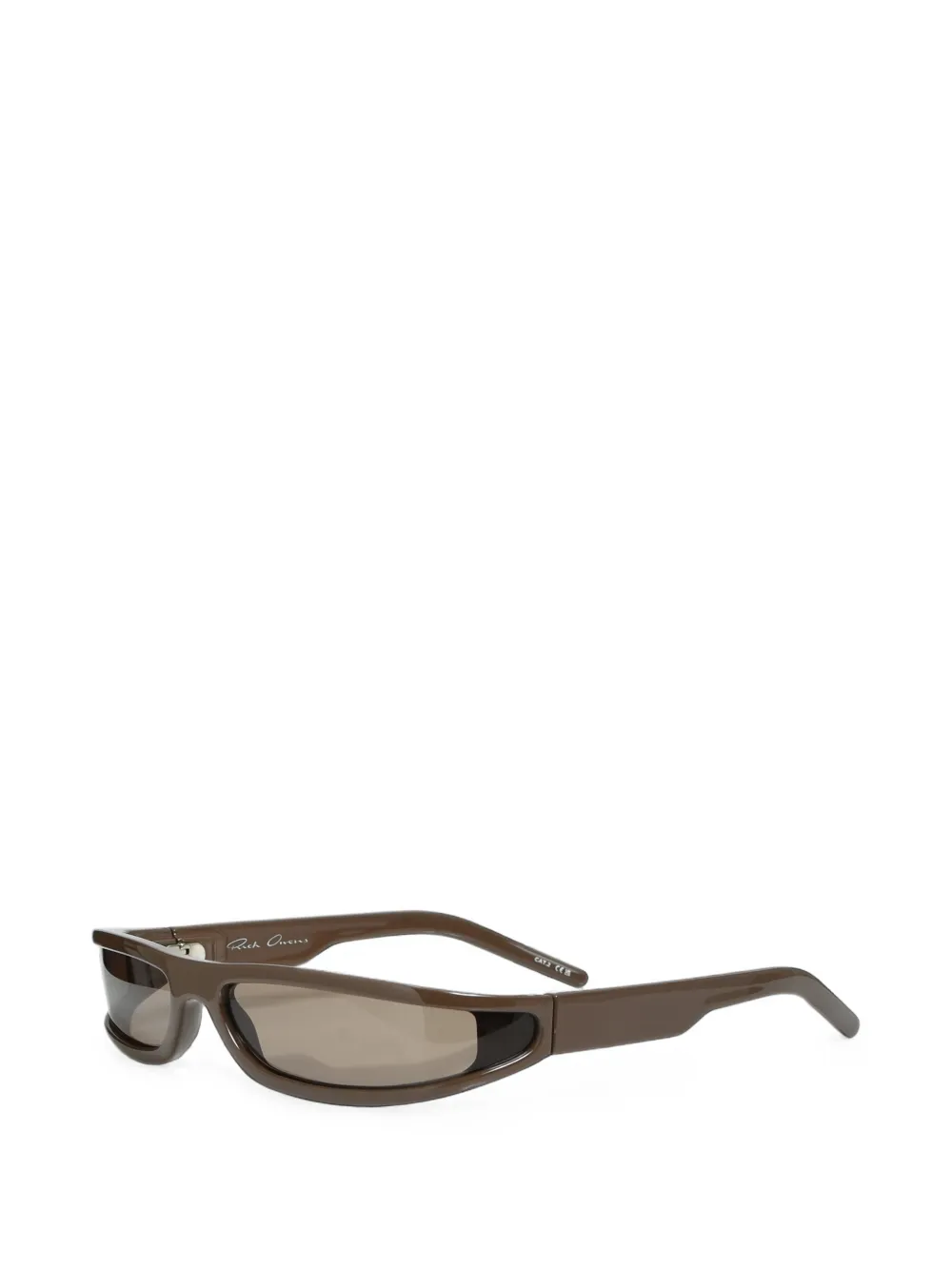 Rick Owens Fog zonnebril met rechthoekig montuur Bruin