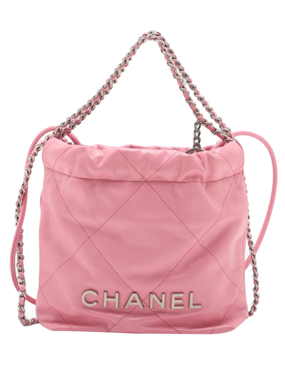 CHANEL Pre-Owned 2021-2026 Mini Shiny Calfskin 22 Handbag satchel - Rosa