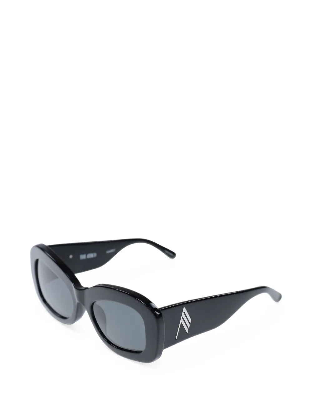 The Attico x Linda Farrow Harry zonnebril met rechthoekig montuur Zwart