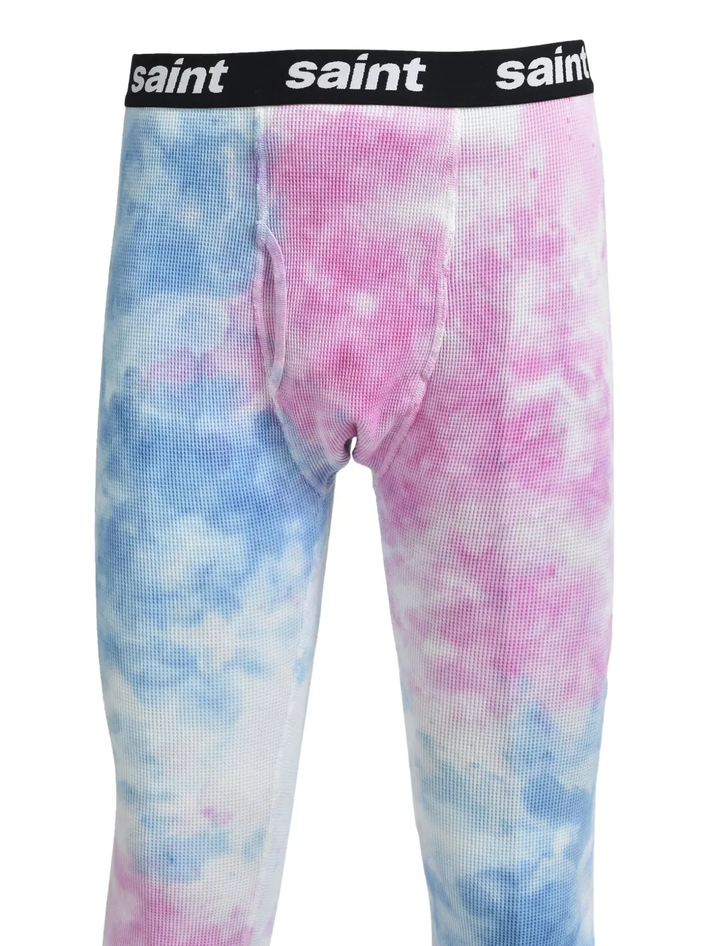 SAINT MXXXXXX Wafelgebreide thermobroek met tie-dye print Roze