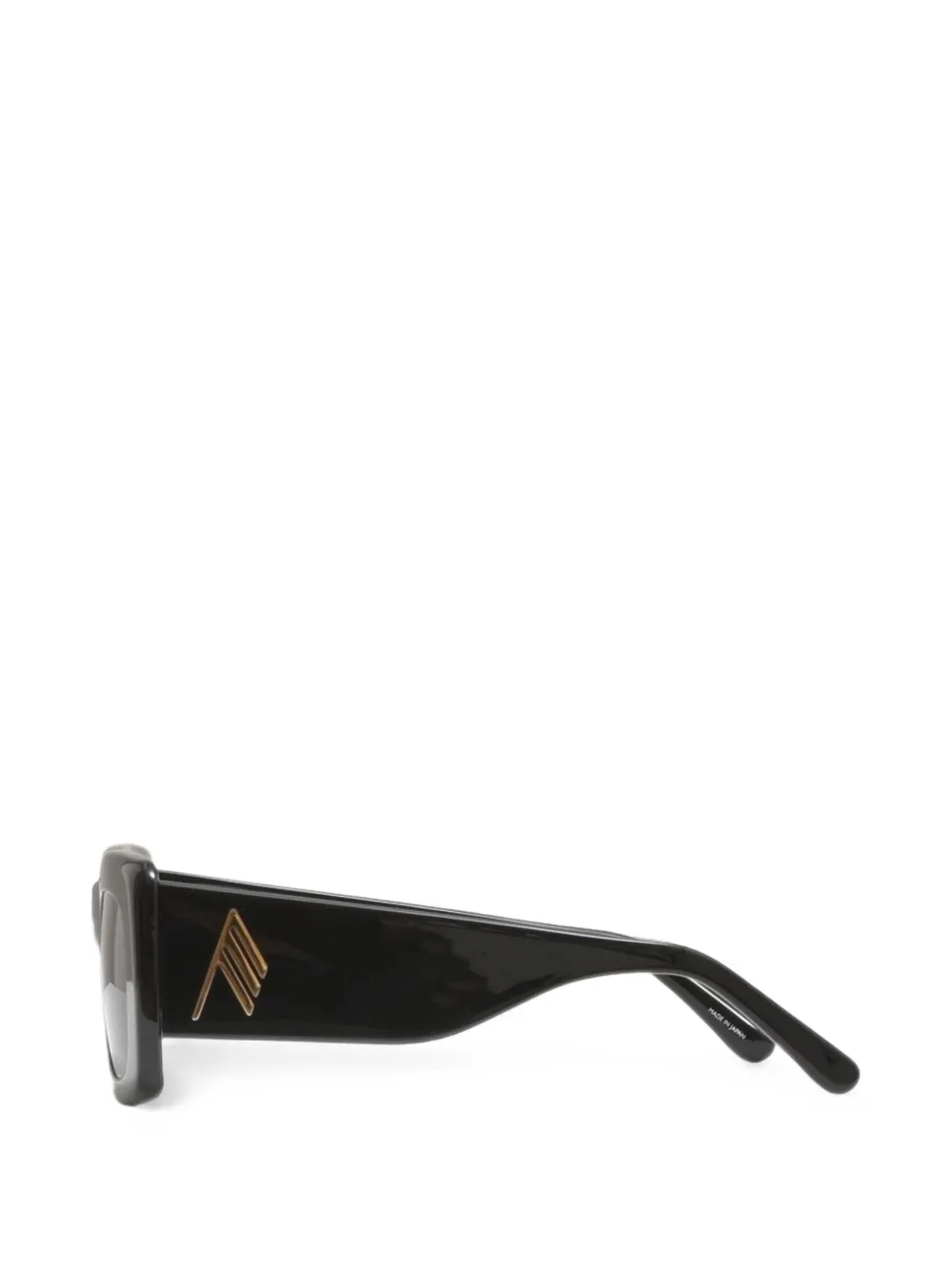 The Attico x Linda Farrow Mini Marfa zonnebril met rechthoekig montuur Zwart