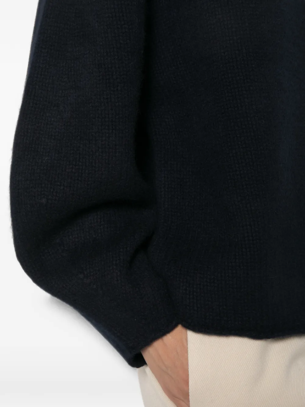 Soft Goat Trui met raglan mouwen en V-hals Blauw