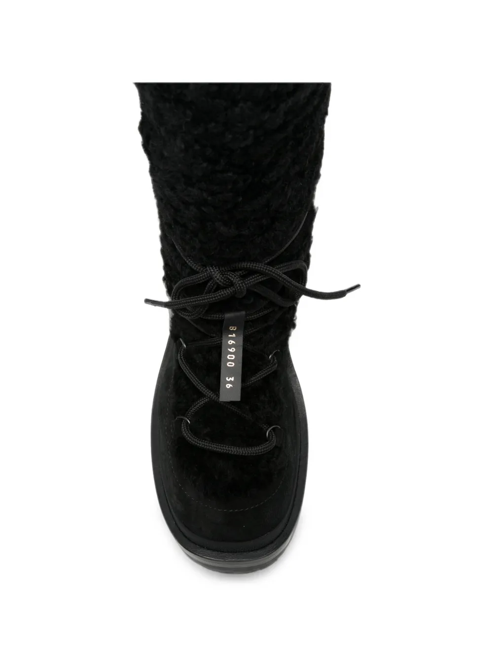 Sergio Rossi shearling-trim lace-up boots Zwart