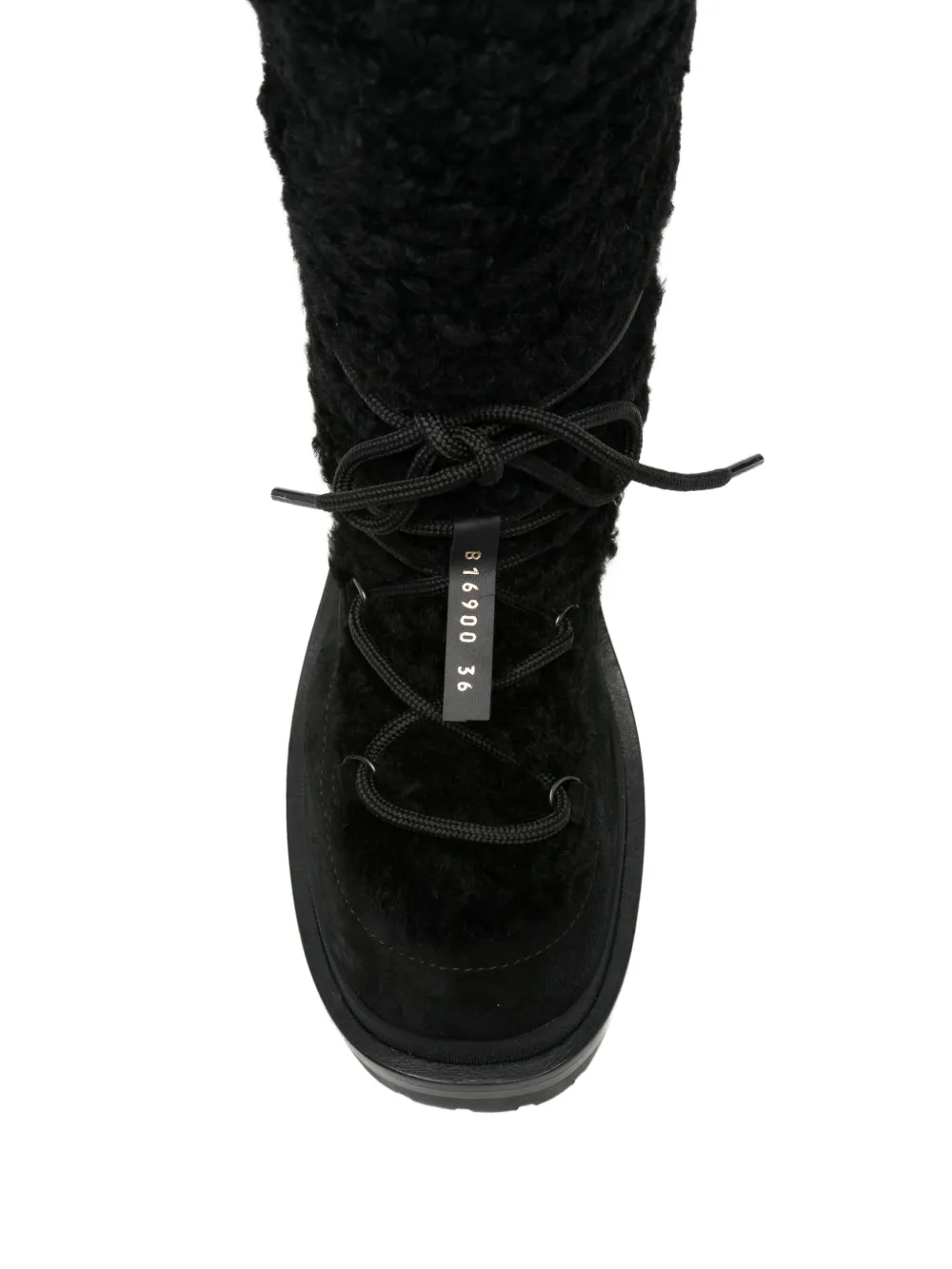 Sergio Rossi shearling-trim lace-up boots Zwart