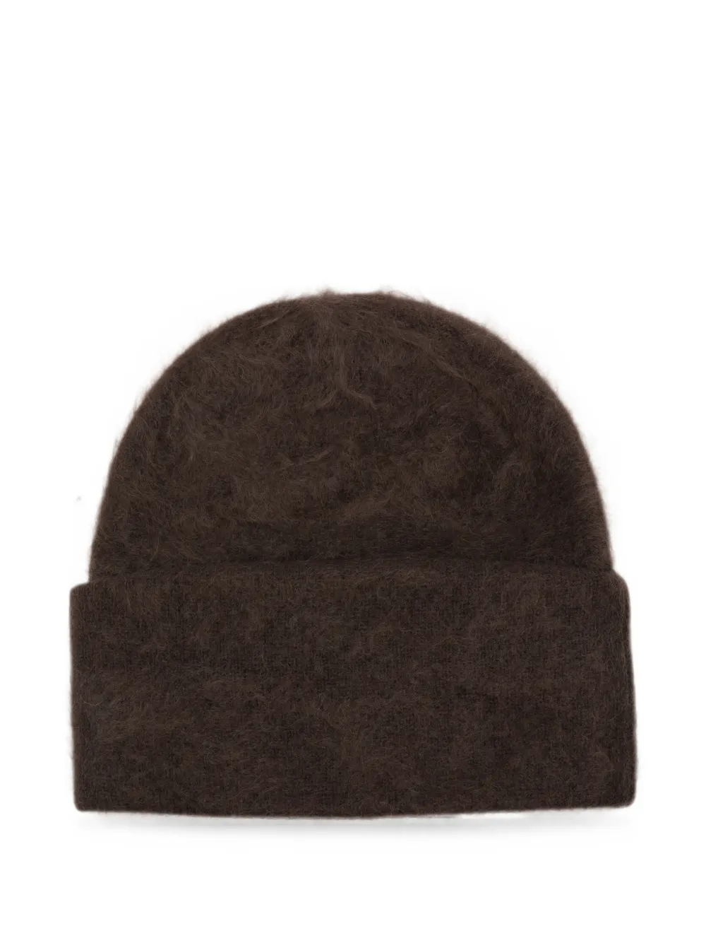 Soft Goat brushed beanie hat - Marrone