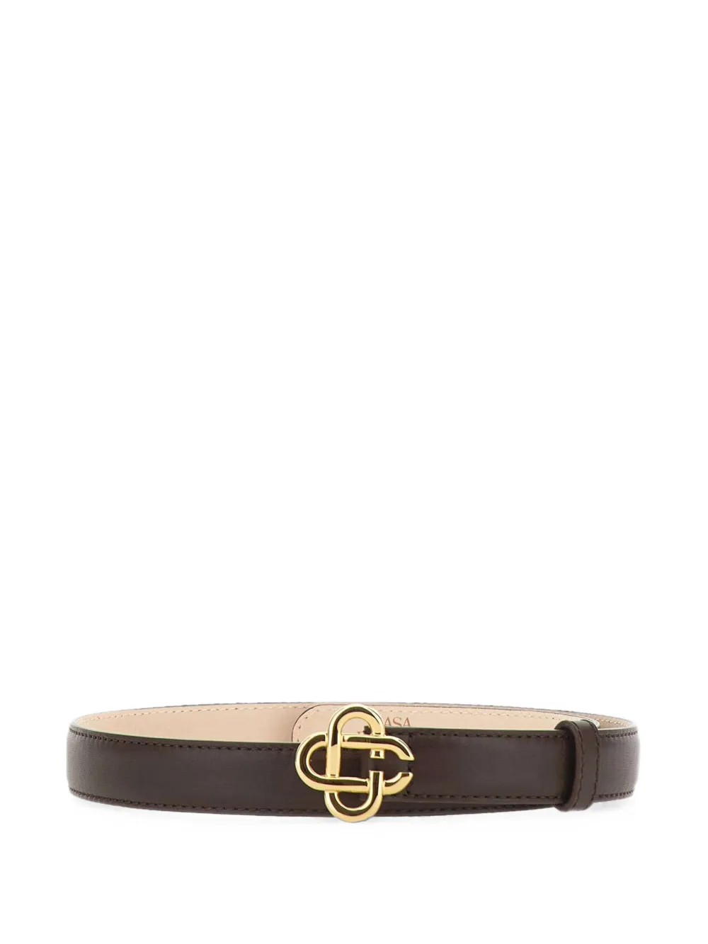 Casablanca logo-buckle leather belt - Marrone