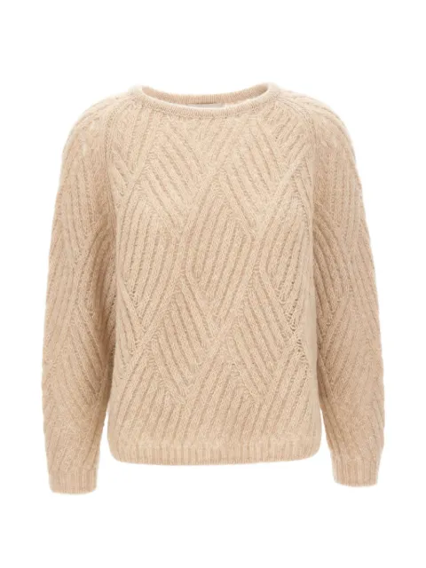 Hemisphere cable-knit diamond-pattern sweater