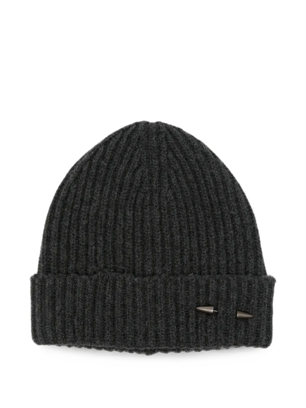 Isabel Benenato ribbed-knit spike-detail beanie hat - Grigio
