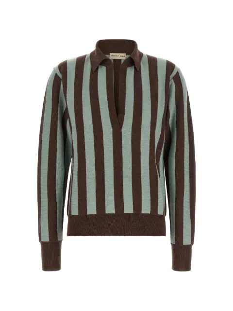 Alberto Biani striped cashmere polo shirt