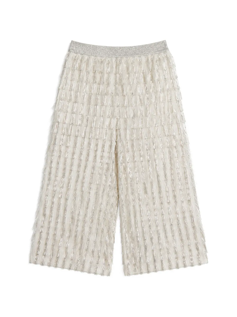 Stella McCartney Kids fringe-detail elasticated-waist trousers - Nude