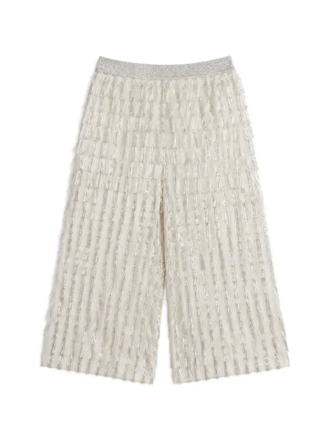 Stella McCartney Kids fringe-detail elasticated-waist trousers