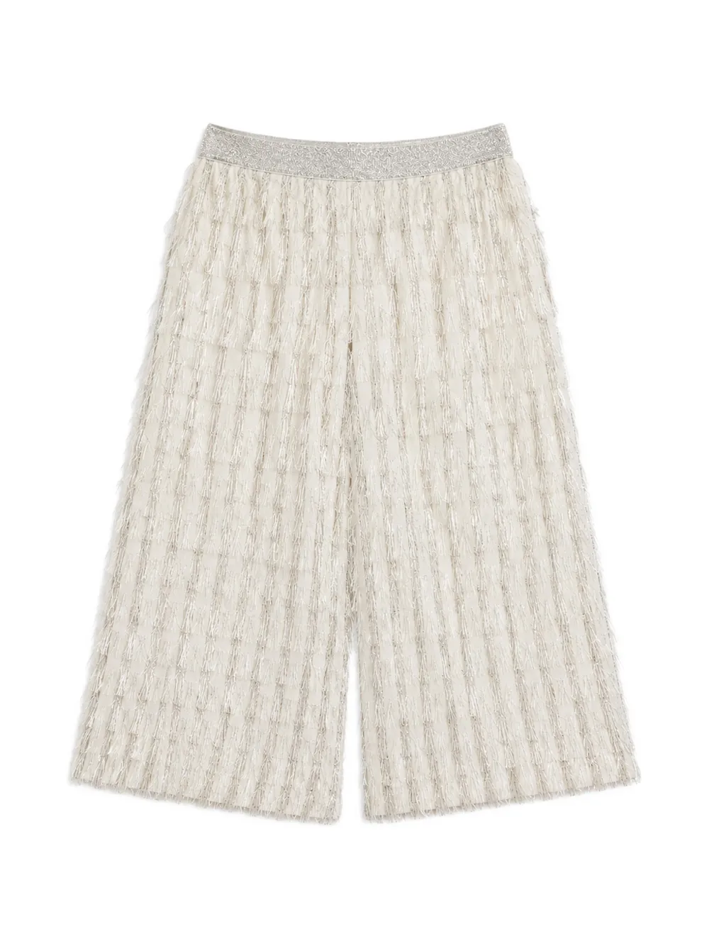 Stella McCartney Kids Broek met elastische taille en franje Beige