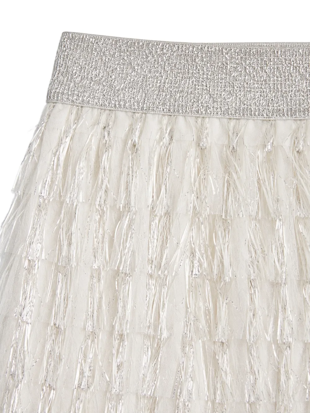 Stella McCartney Kids Broek met elastische taille en franje Beige