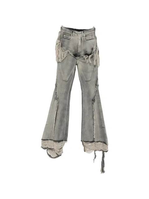 Rick Owens DRKSHDW fringe-trimmed bootcut jeans