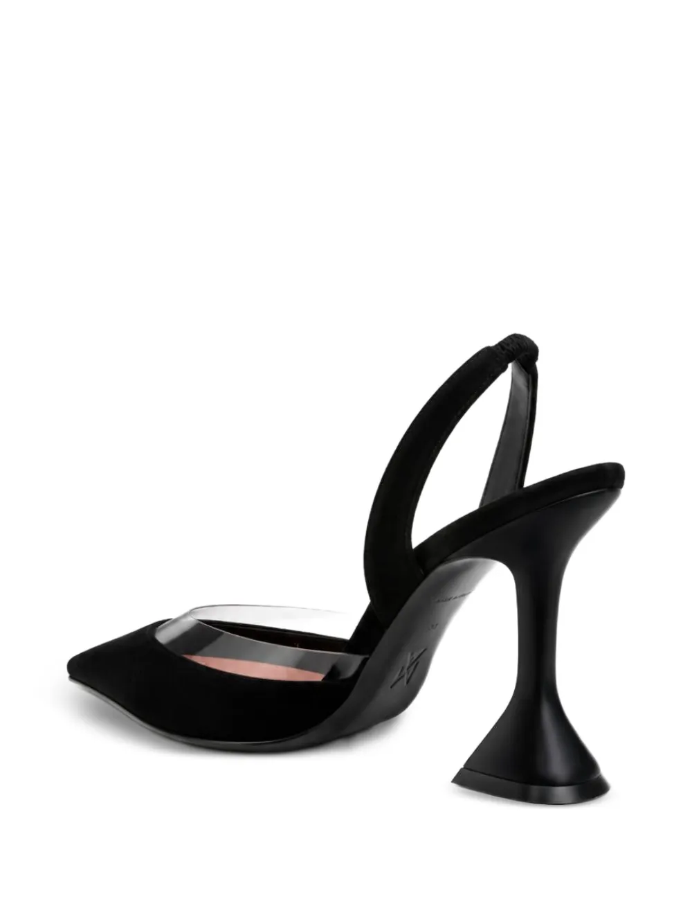 Amina Muaddi Lara suede slingback pumps Zwart