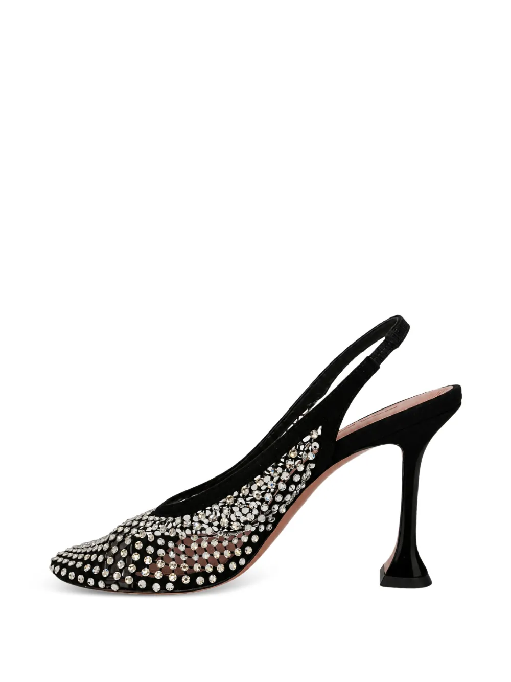Amina Muaddi Dolly crystal-embellished slingback pumps Zwart