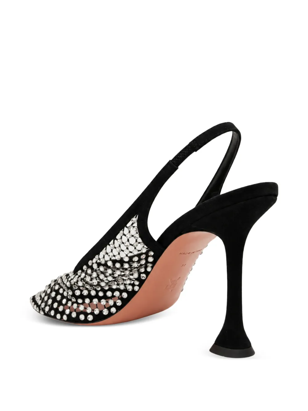 Amina Muaddi Dolly crystal-embellished slingback pumps Zwart